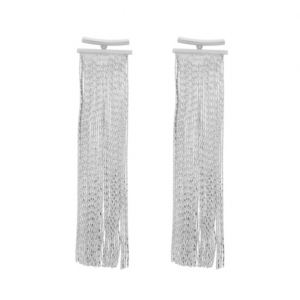 Brinco Prateado de Franja